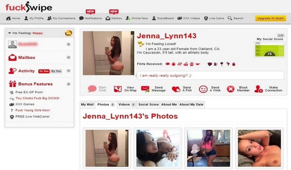 Mobile Funktionen von FuckSwipe