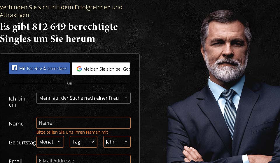 Registrace a profil Luxy