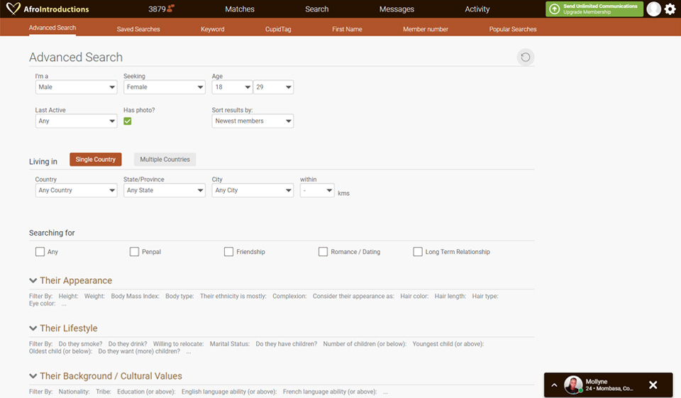Communication/Matches AfroIntroductions