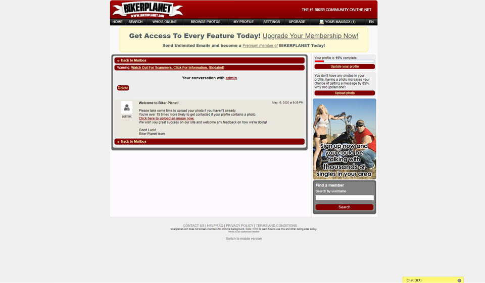 Aplicación Bikerplanet
