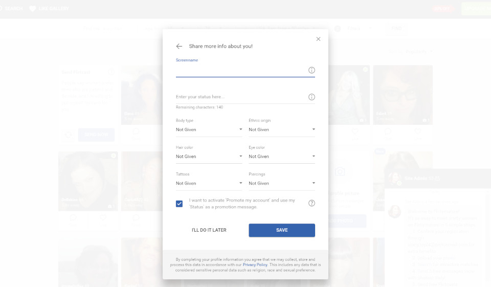 REGISTRERING OG PROFIL